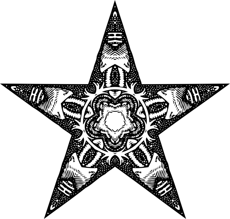 精緻黑色星星刺青設計 壁紙