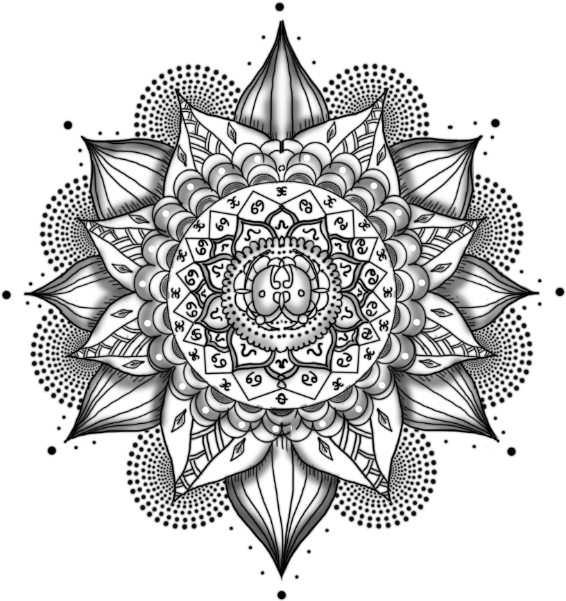 精緻黑色曼陀羅設計 壁紙