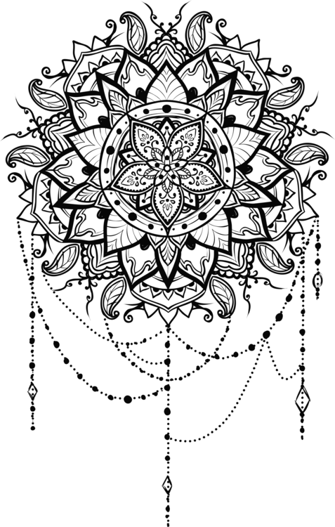 精緻黑色曼陀羅設計 壁紙