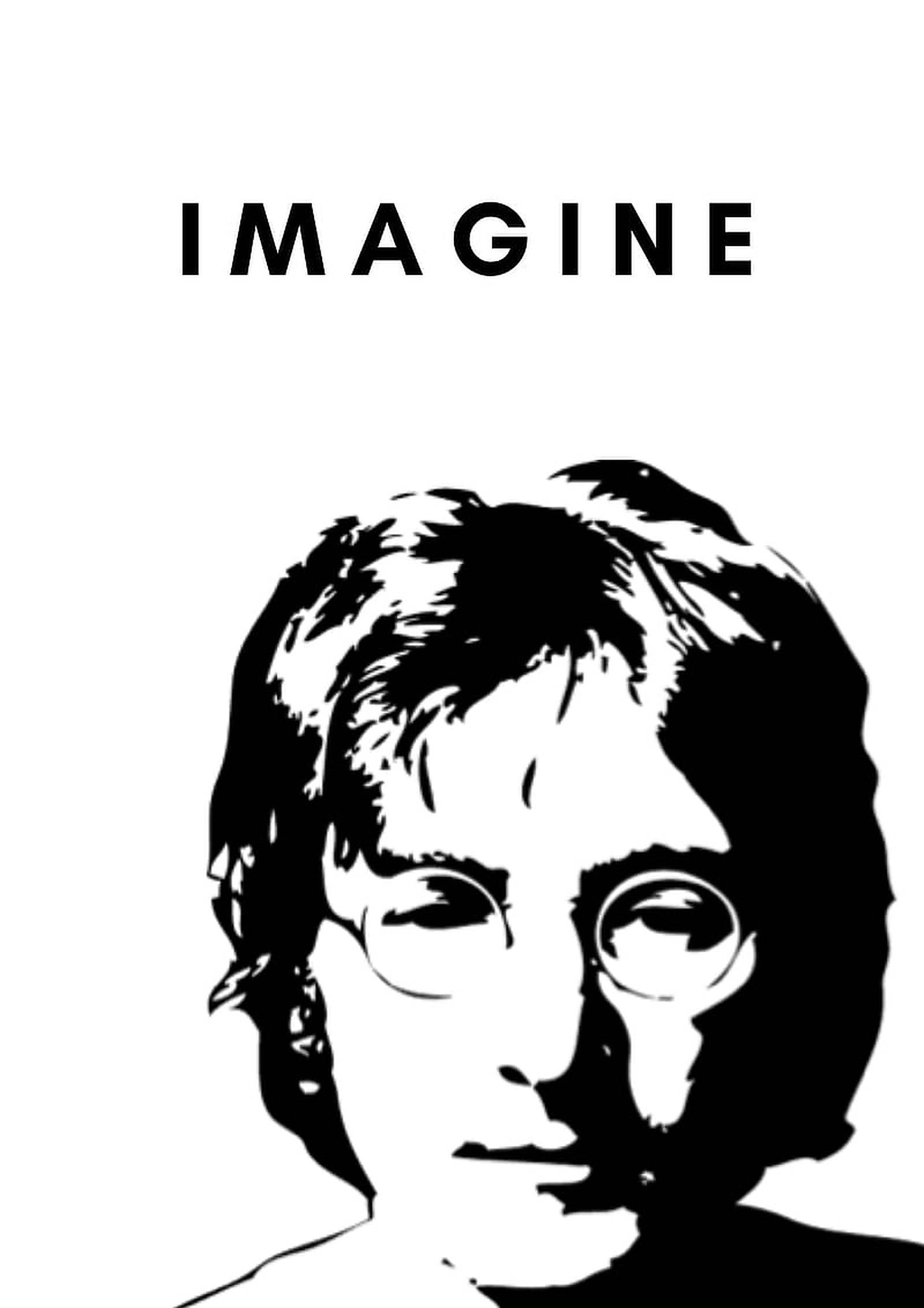約翰·藍儂 桌布 壁紙 — 約翰·藍儂臉部的大膽黑白圖案，上方有「IMAGINE」字樣。
