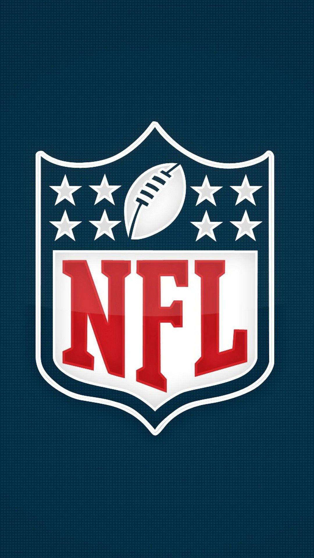 高清 桌布 壁紙 — 紅、白、藍色的NFL標誌，背景為有紋理的深藍色。