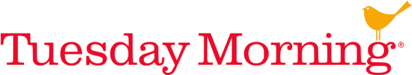 text 桌布 壁紙 — 紅色 'Tuesday Morning' 文字標誌，一隻黃色小鳥棲息在撇號上，背景為黑色。