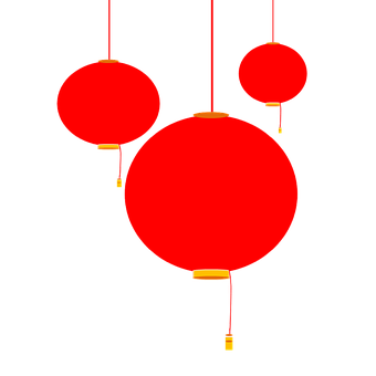 紅色中國燈籠向量圖案 — 中文 壁紙