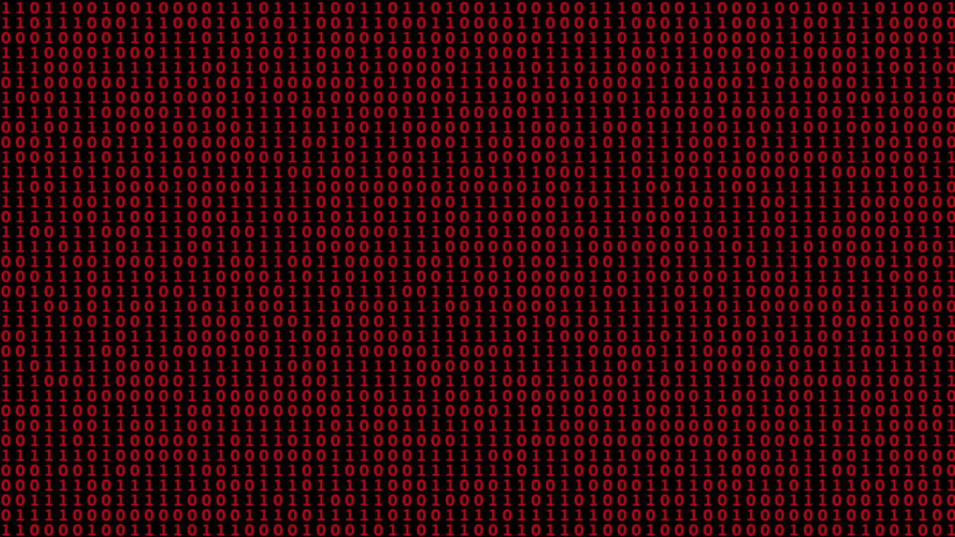 Code 桌布 壁紙 — 紅色二進制代碼流垂直於黑色背景上，呈現數位矩陣風格。