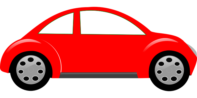 紅色卡通汽車側面圖 壁紙