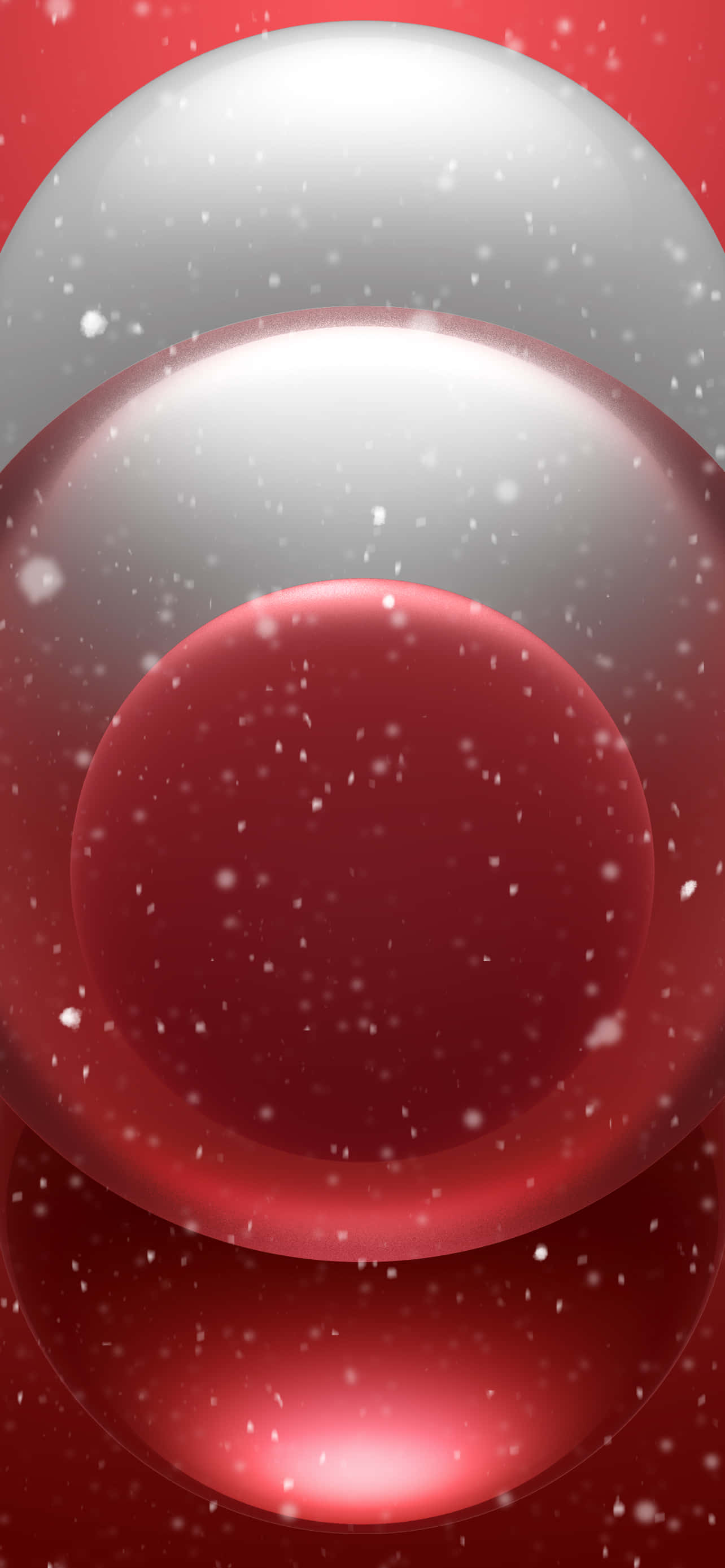 紅色和白色背景搭配雪花 壁紙