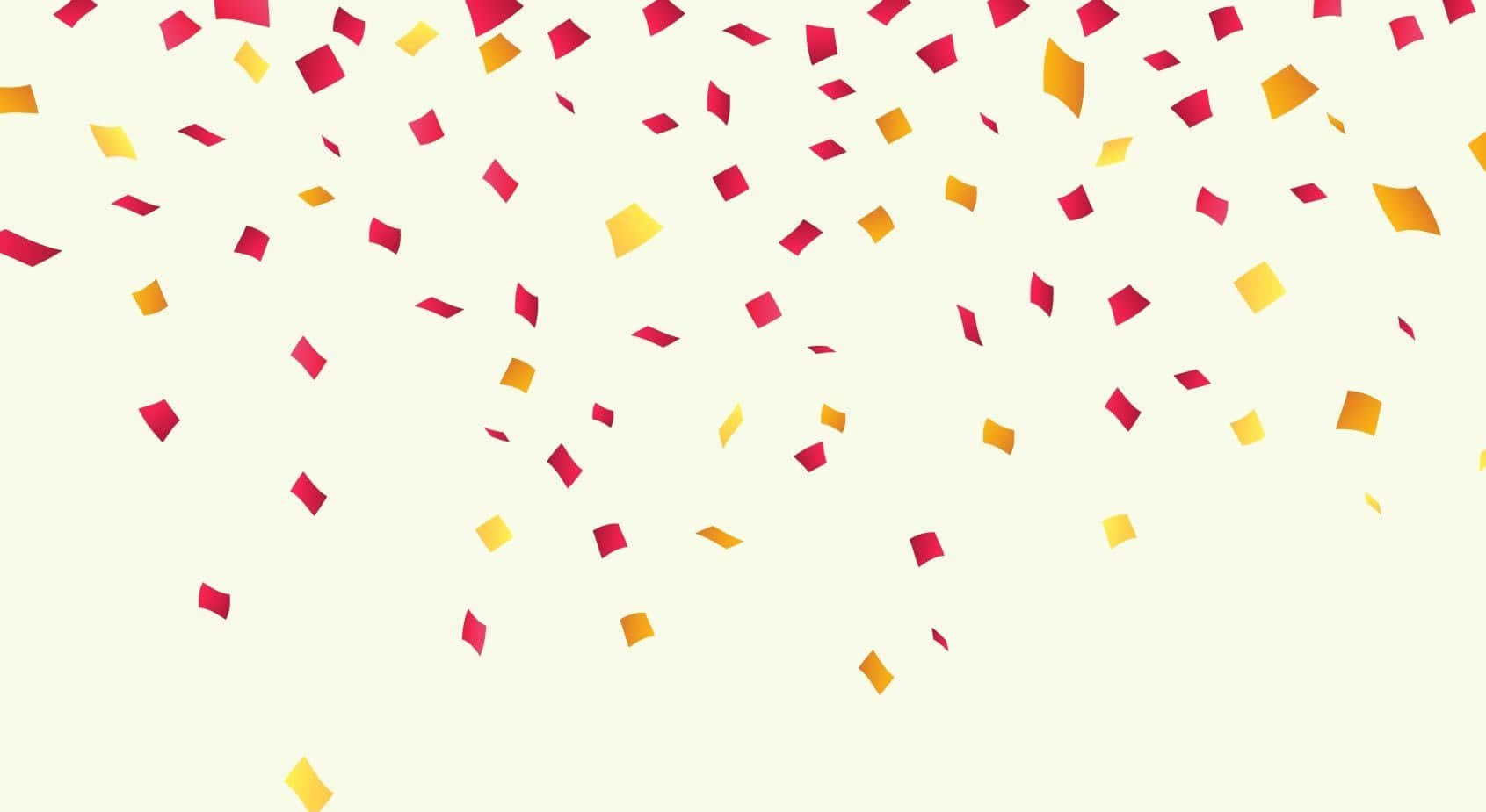 Celebration 桌布 壁紙 — 紅色和金色的紙屑碎片在柔和的奶油色背景上輕輕飄浮，營造出節日慶祝場景。