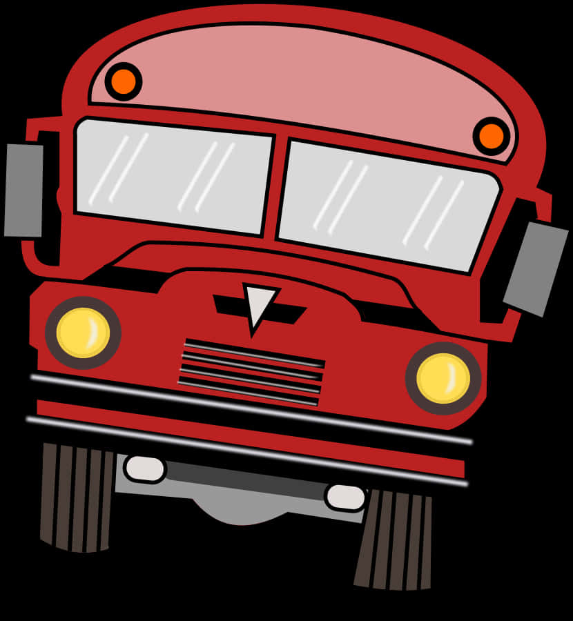 紅色校車卡通 壁紙