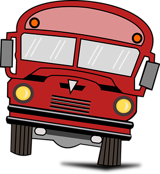 紅色校車卡通 壁紙
