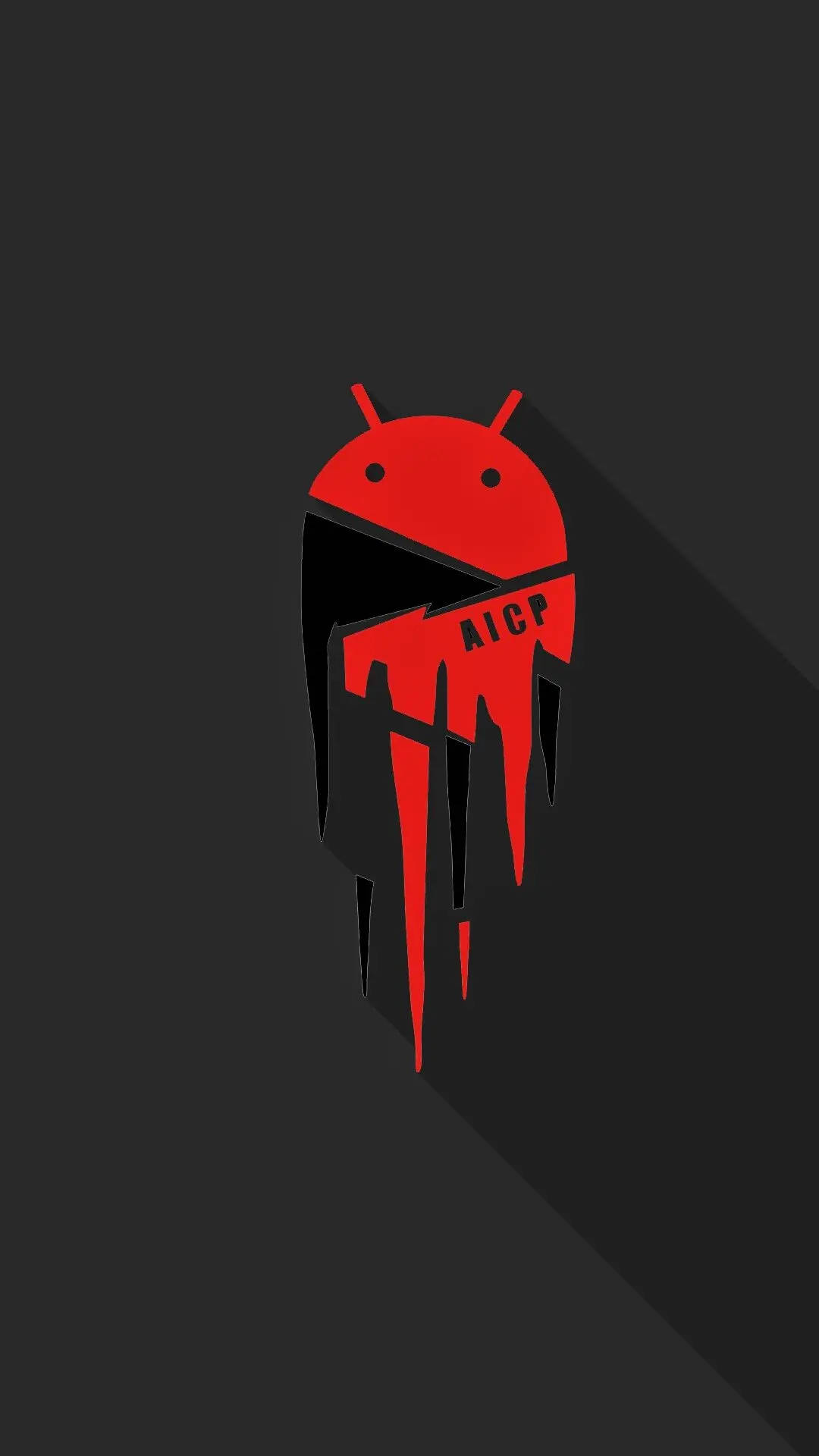 紅色滴落的 Android 11 標誌 — 安卓 壁紙
