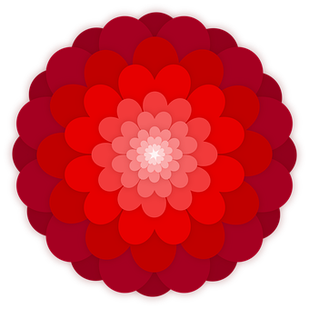 紅色漸層花卉插畫 壁紙