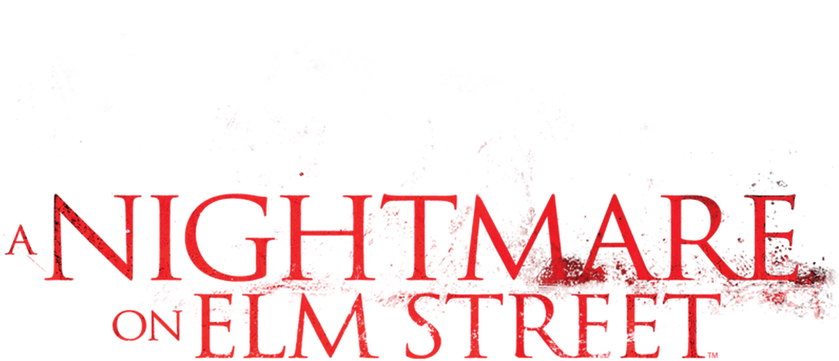 惡夢佛萊迪 桌布 壁紙 — 紅色濺灑恐怖電影標題『A Nightmare on Elm Street』，背景為黑色，帶有粗糙紋理。