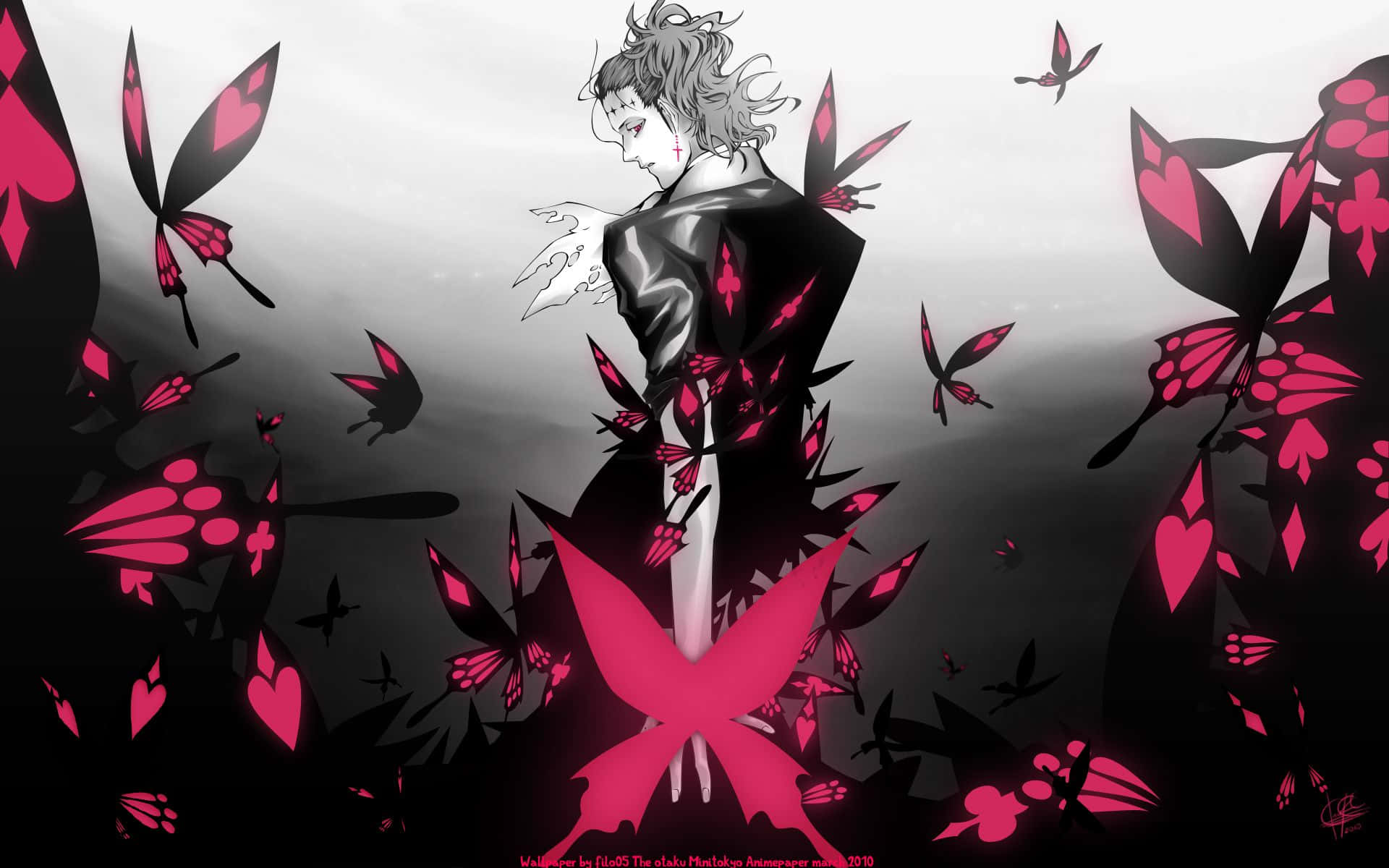 紅色螢光蝴蝶 D Gray Man 壁紙