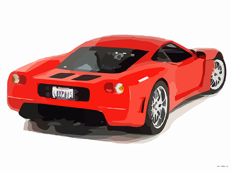 紅色跑車插畫 — 賽車 壁紙