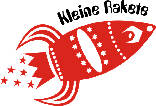 紅色風格化火箭插圖 壁紙