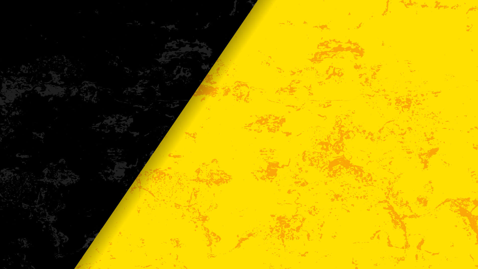 Black And Yellow 桌布 壁紙 — 紋理黑色與鮮豔黃色的鮮明對角分割，營造出高對比度、粗糙的圖形背景。