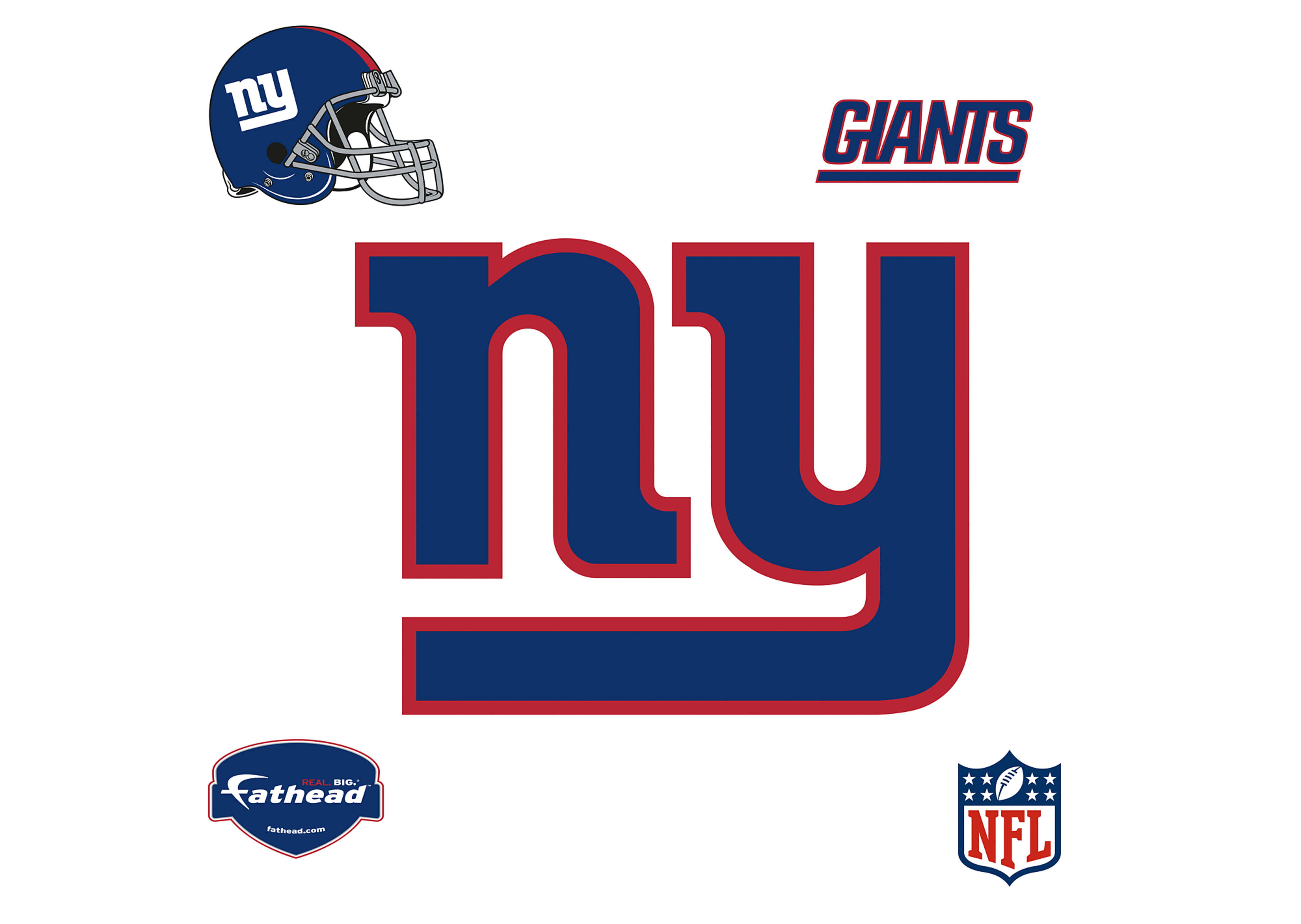 New 桌布 壁紙 — 紐約巨人隊NFL標誌，頭盔和球隊徽章在純白色背景上。