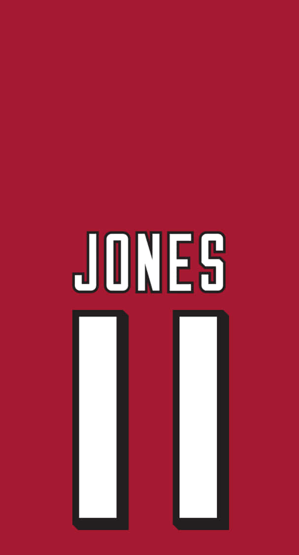 Julio Jones 桌布 壁紙 — 純深紅色背景上粗體白色「JONES 11」球衣文字。