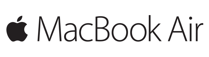 Mac 桌布 壁紙 — 純白背景上的簡約黑色Apple MacBook Air標誌。