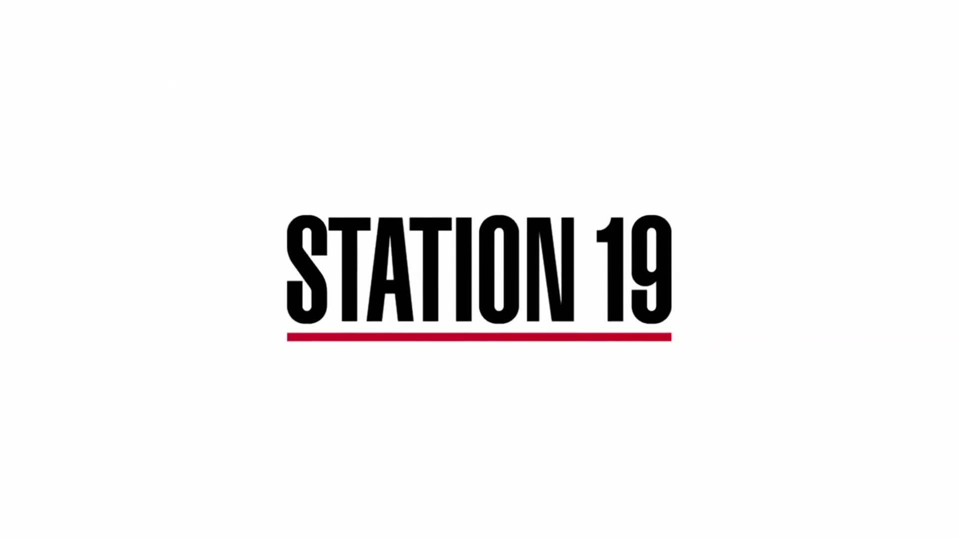Station 19 桌布 壁紙 — 純白色背景上，粗體黑色文字 'STATION 19' 以紅色底線標示。
