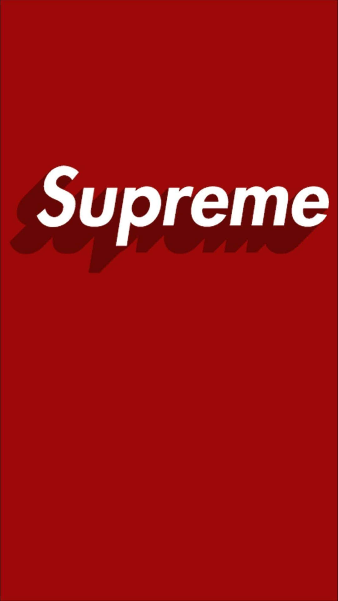 supreme aesthetic 桌布 壁紙 — 純紅色背景中央帶有陰影的粗體白色 'Supreme' 標誌。