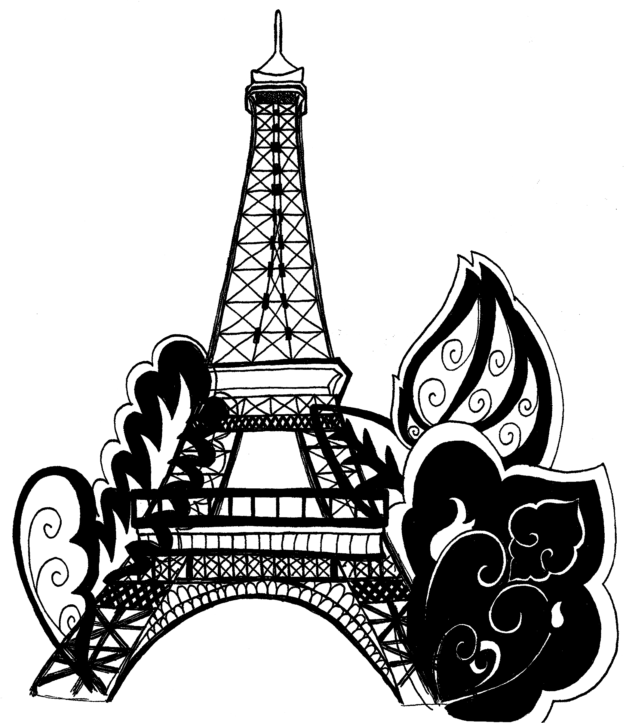 巴黎 桌布 壁紙 — 純黑色背景，散落著白色斑點，宛如遙遠的星星或雪花。