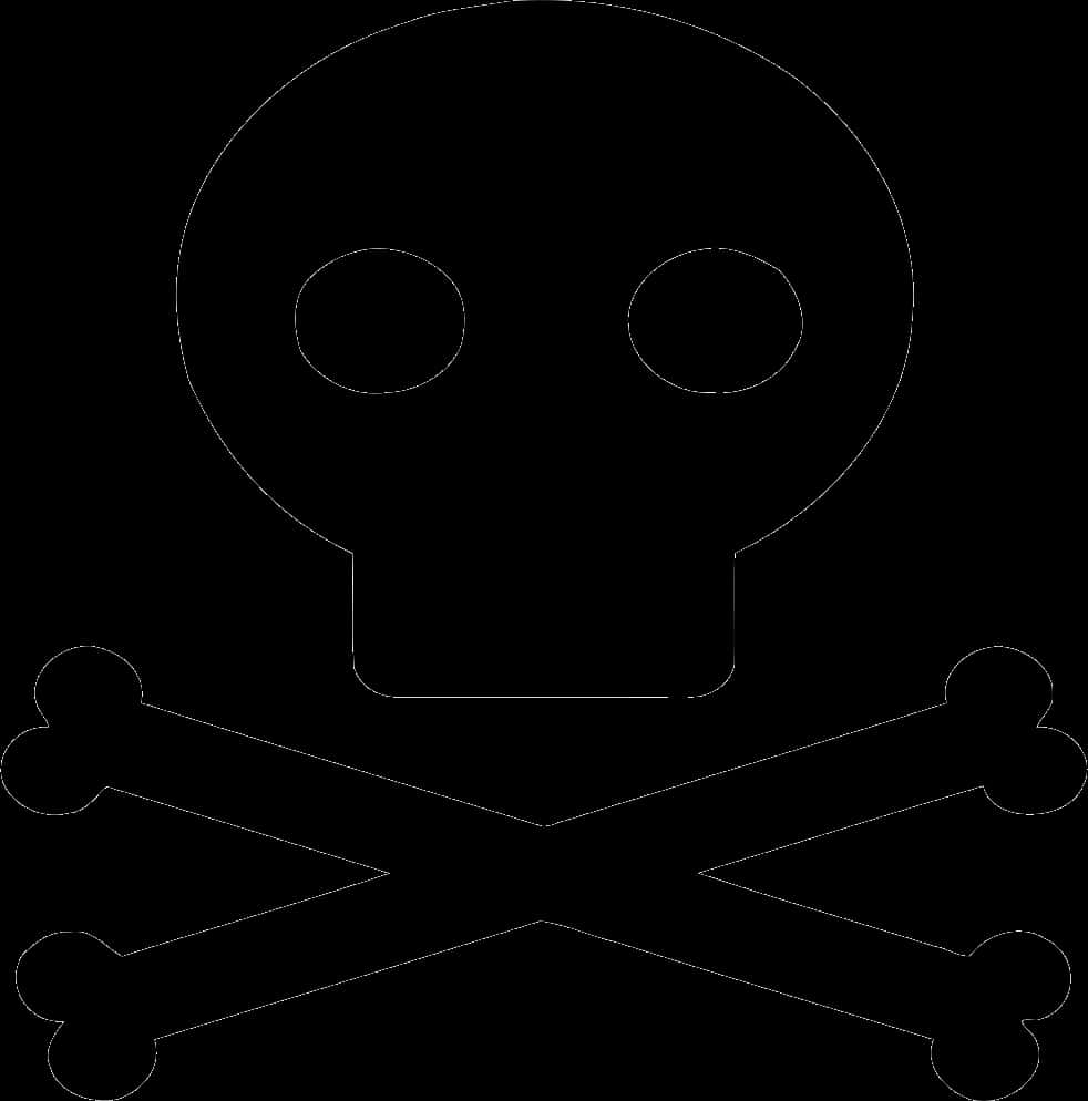 bones 桌布 壁紙 — 純黑色背景上，一個白色鮮明的骷髏頭與交叉骨輪廓。