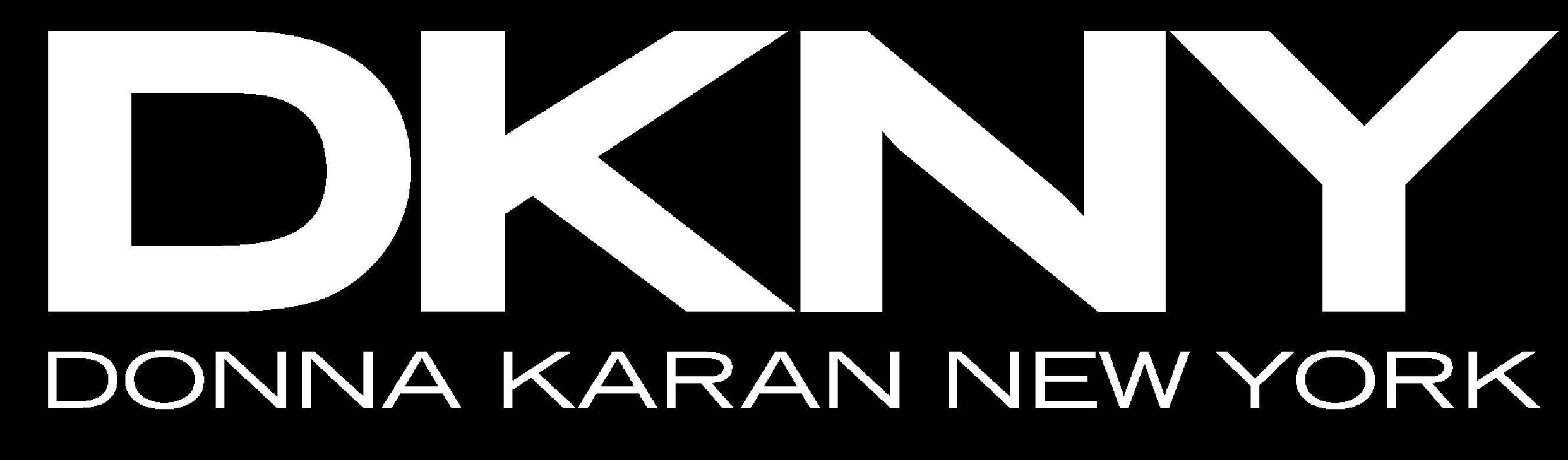 品牌 桌布 壁紙 — 純黑色背景上帶有「DONNA KARAN NEW YORK」文字的粗體白色DKNY標誌。