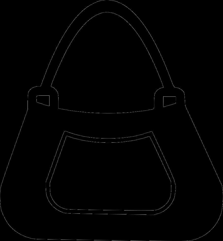 Ladies Bags 桌布 壁紙 — 純黑色背景上的一個極簡白色手提包輪廓。