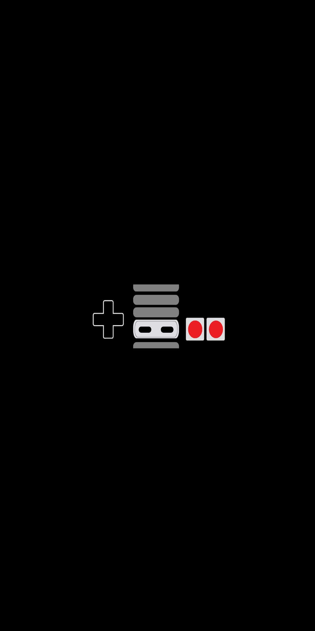 Pixel 3 Gaming 桌布 壁紙 — 純黑色背景上經典遊戲控制器的簡約白色輪廓。