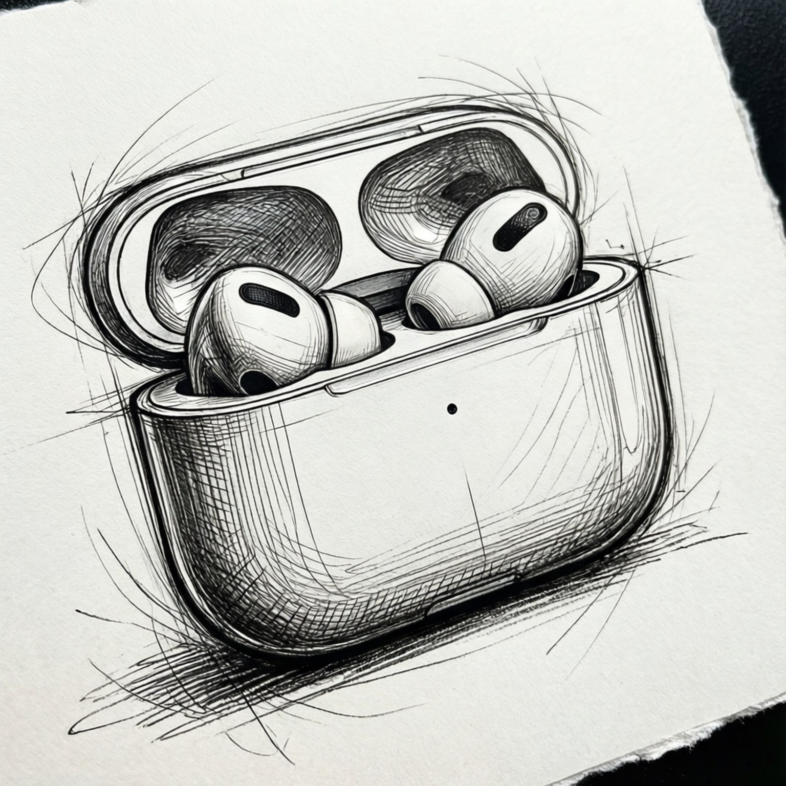 素描 AirPods 壁紙