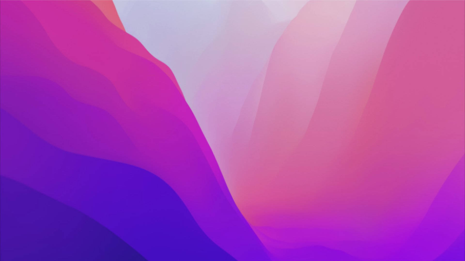 iOS 15 桌布 壁紙 — 紫色、粉紅色和洋紅色的柔和流動漸層創造出夢幻般的抽象數位景觀。