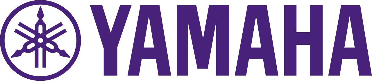 Yamaha Logo 桌布 壁紙 — 紫色Yamaha標誌，帶圓形徽章和粗體文字，背景為黑色。