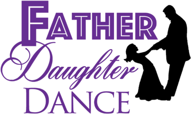 Father 桌布 壁紙 — 紫色文字顯示「父女舞會」，附有跳舞的父女剪影。