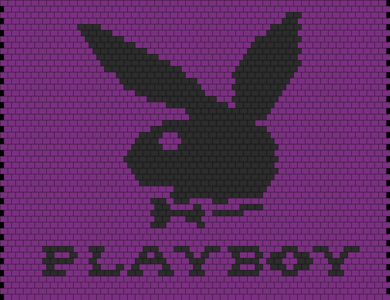 花花公子 桌布 壁紙 — 紫色磚牆上黑色像素化的Playboy兔子標誌，下方有「PLAYBOY」文字。