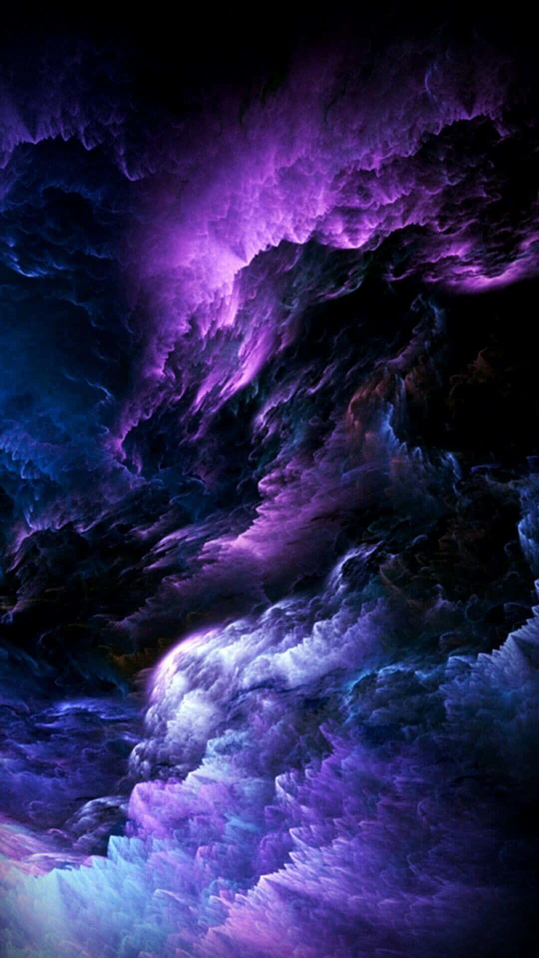 紫色與藍色交織的雲層天空 壁紙