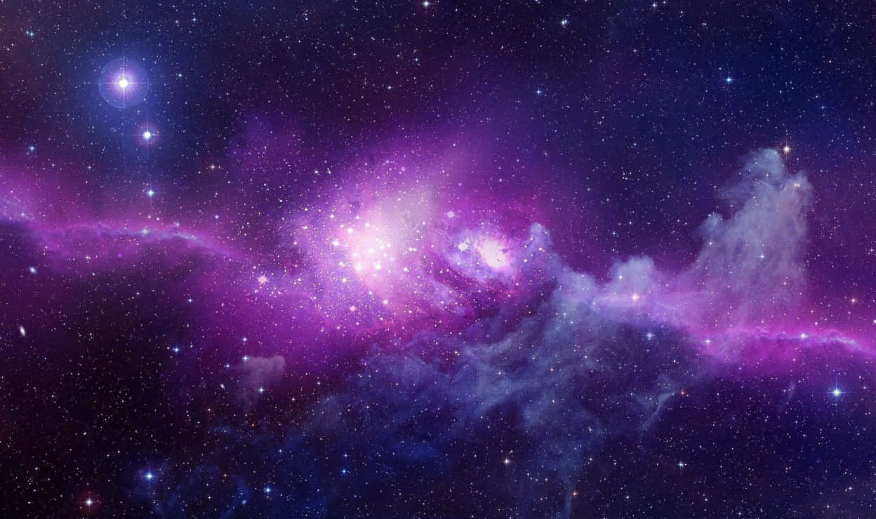 紫色與藍色的星空宇宙，滿佈星辰 壁紙