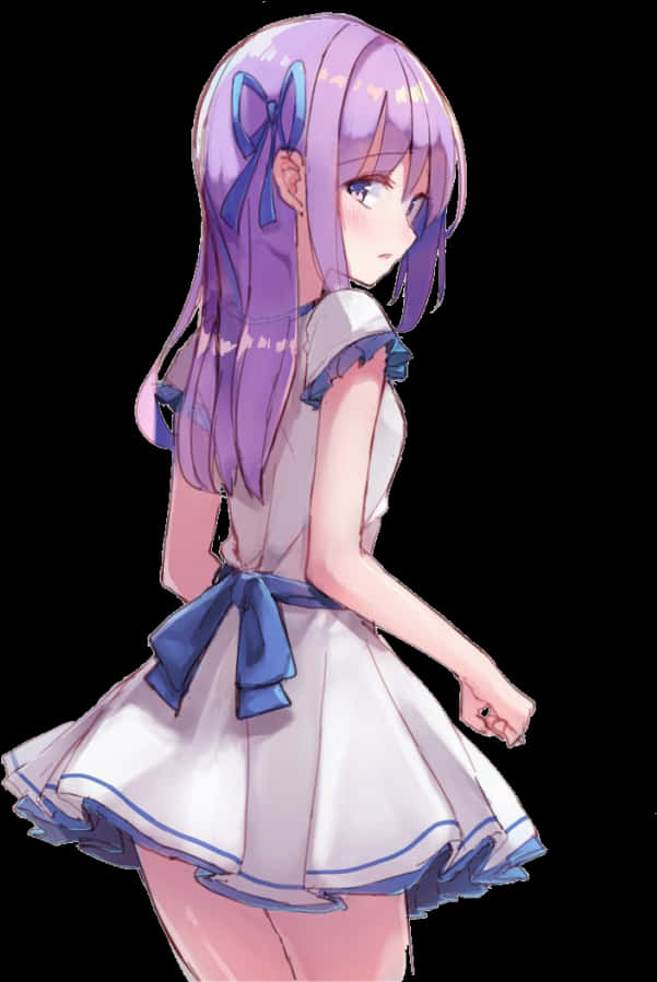 紫髮動漫少女回眸