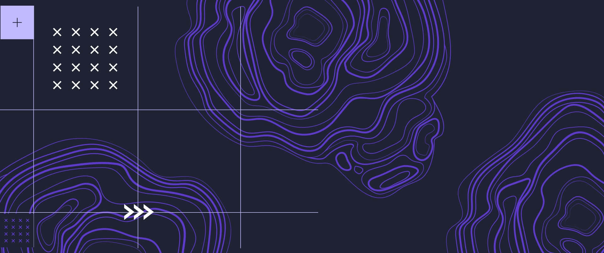 紫黑抽象圖案配紫色線條 — 3440X1440 壁紙
