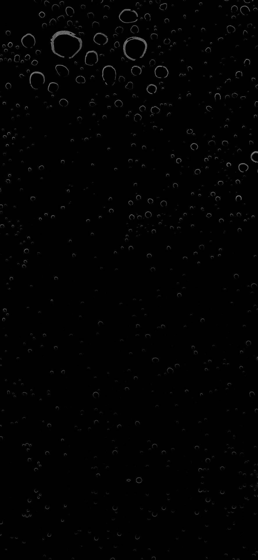 在暗水中漂浮的銀色氣泡形成極簡的抽象圖案。
