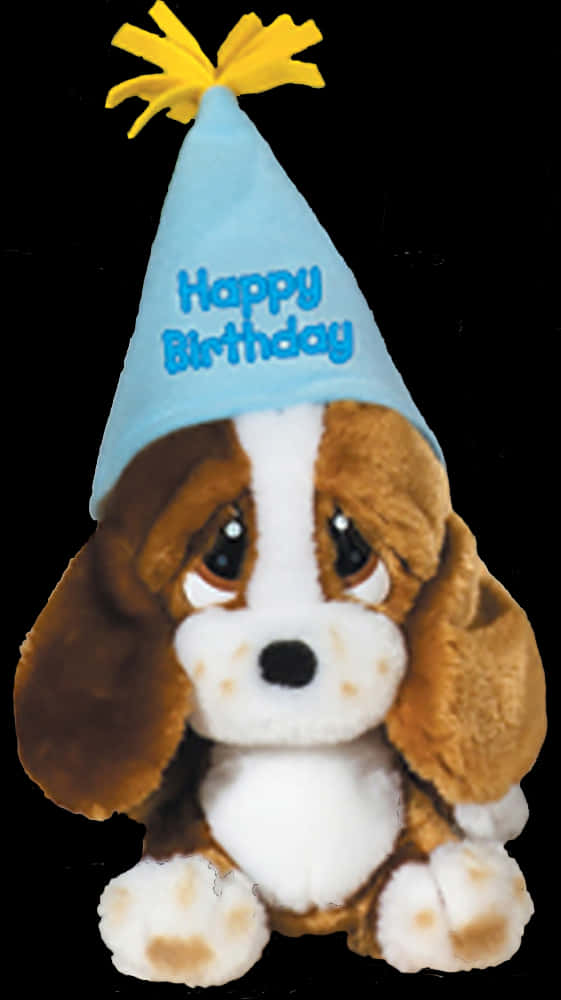 絨毛狗狗戴生日帽 壁紙