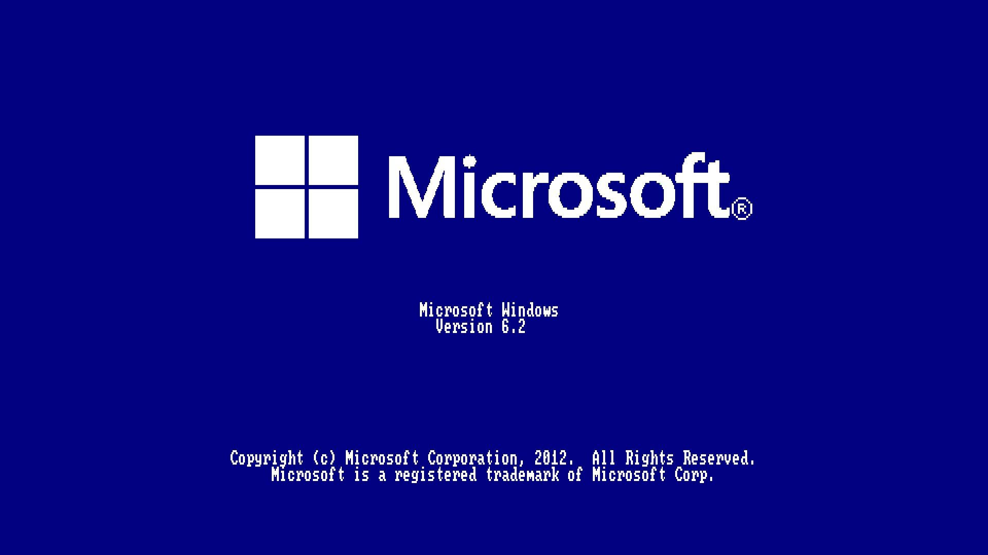 Windows 95 動態圖 桌布 壁紙 — 經典 Microsoft Windows 啟動畫面，白色標誌和文字在深藍色背景上。