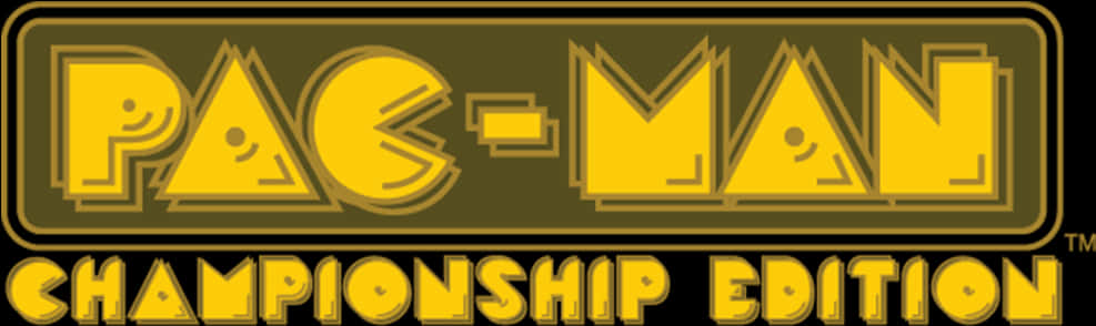 標誌 桌布 壁紙 — 經典 Pac-Man 標誌，採用大膽黃色，帶有微笑鬼魂形狀和「Championship Edition」文字。