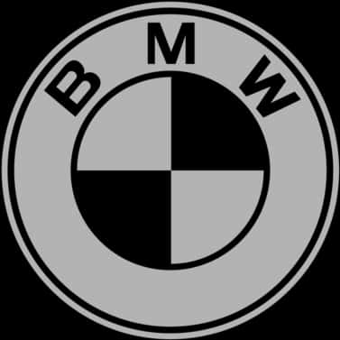 BMW 動圖 桌布 壁紙 — 經典BMW標誌，黑色圓形背景上帶有灰色圓形底色及黑白四象限。