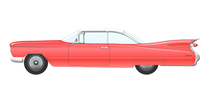 經典古董凱迪拉克轎車插畫 壁紙
