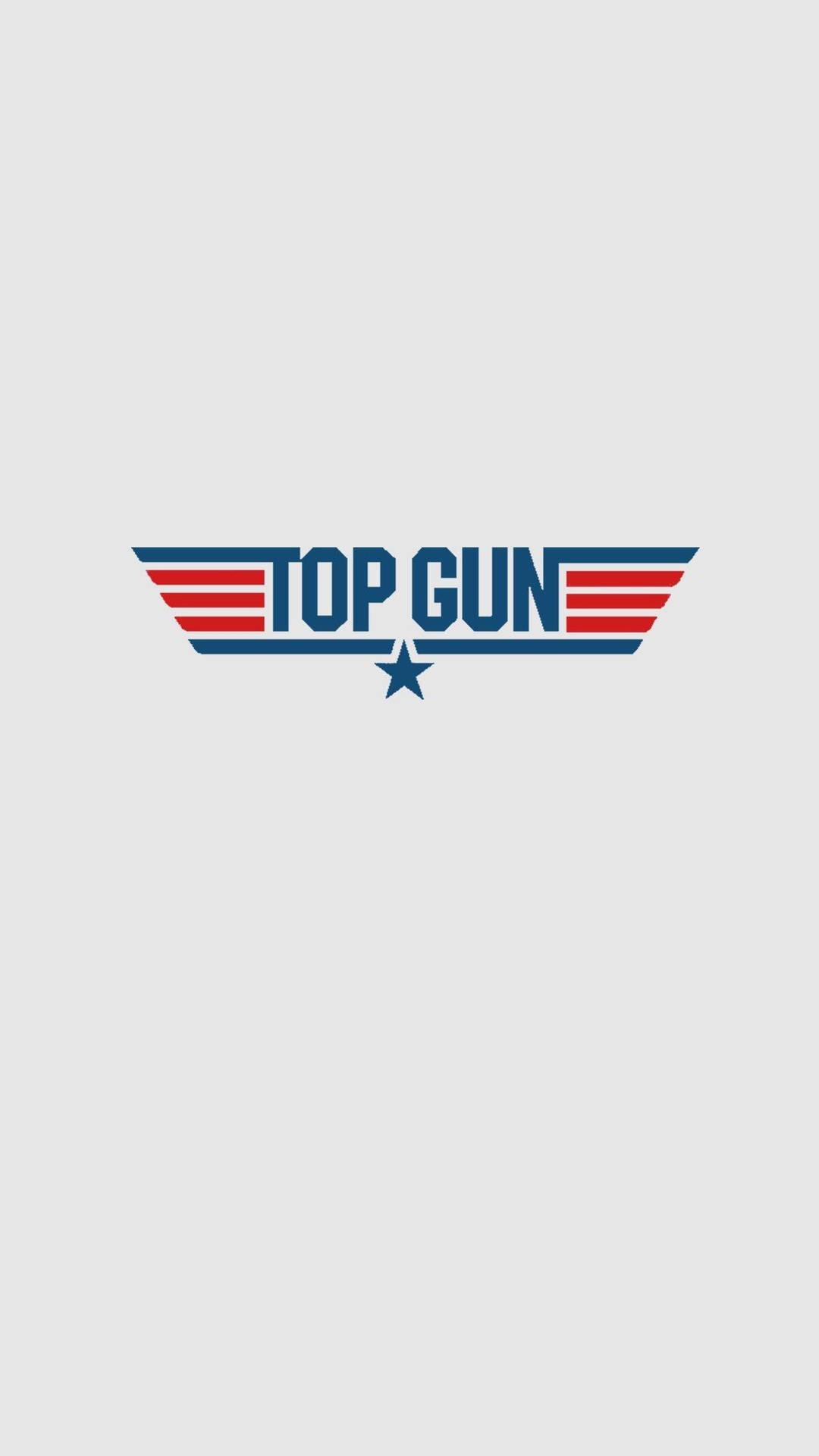 Top Gun 標誌，紅白藍翅膀和星星在灰色背景上 — 捍衛戰士：獨行俠 壁紙