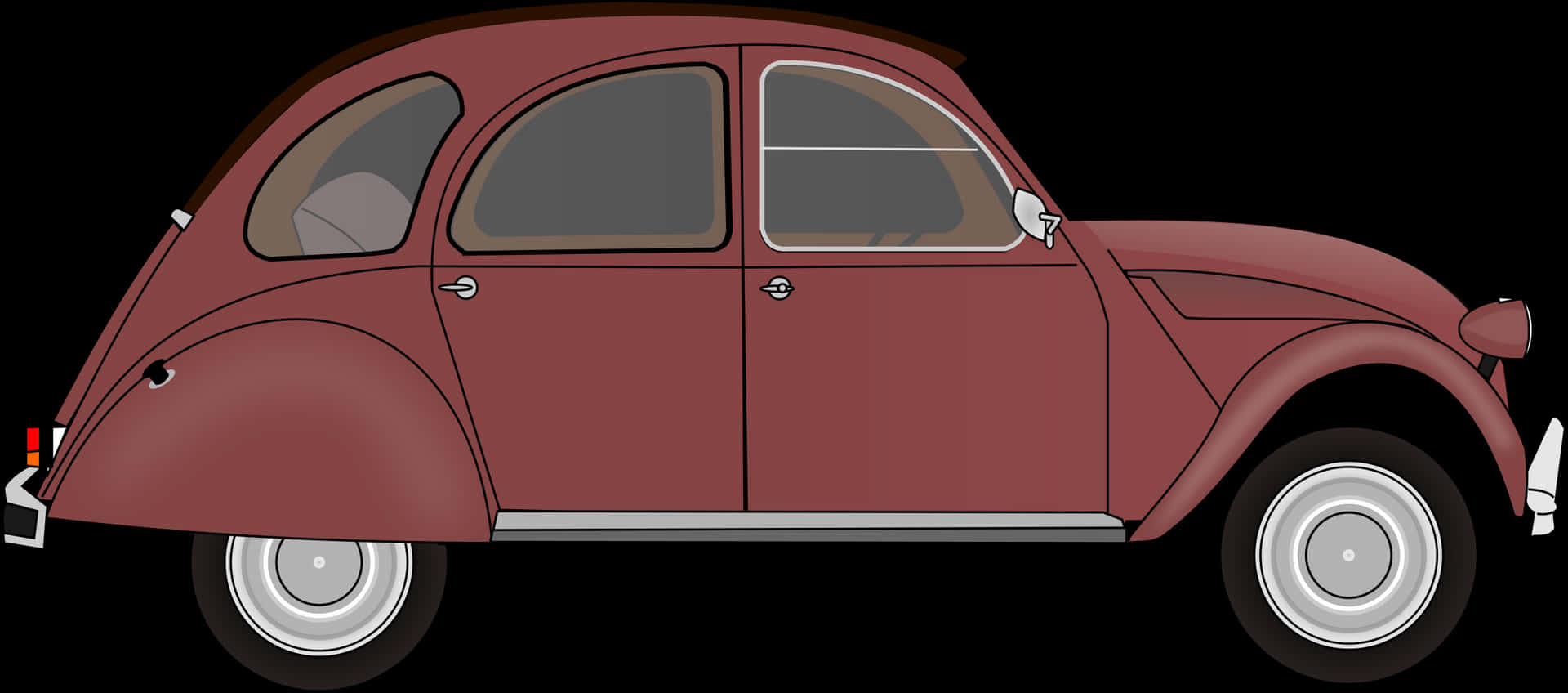 汽車塗色圖，經典紅色古董車插畫 — 汽車 4K 壁紙