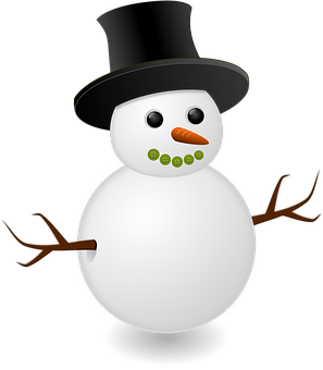 經典雪人高帽插畫 壁紙