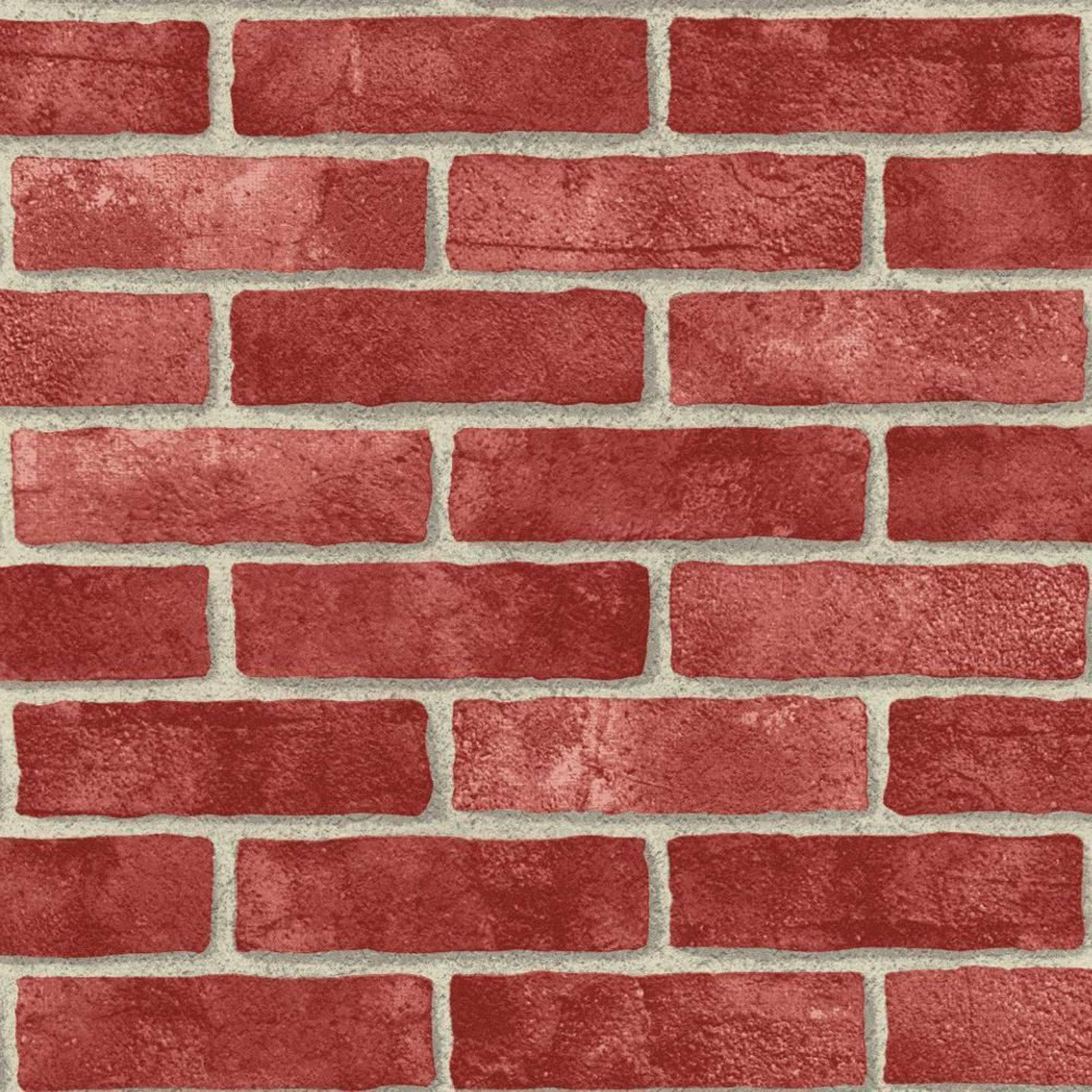 Brick 桌布 壁紙 — 經典順砌圖案中帶有灰色砂漿的紋理紅磚特寫。