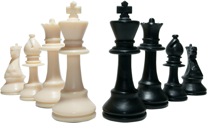 西洋棋 桌布 壁紙 — 經典黑白棋子在純黑背景上排成兩行。